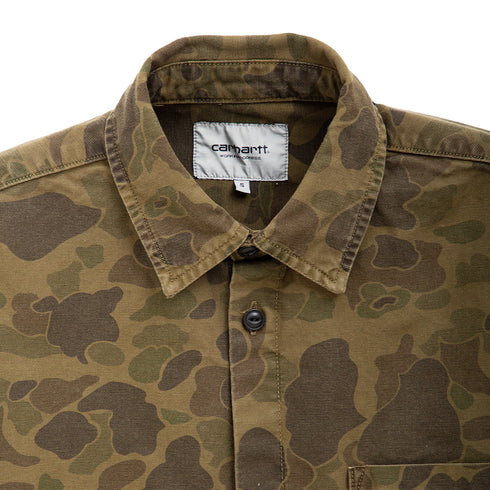 Carhartt WIP L/S Duck Shirt Camo Duck Green/Office Green Garment Dyed I033769 Degli Uberti